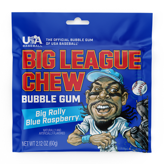 BIG LEAGUE CHEW Blue Raspberry Chewing Gum - 60g (USA)