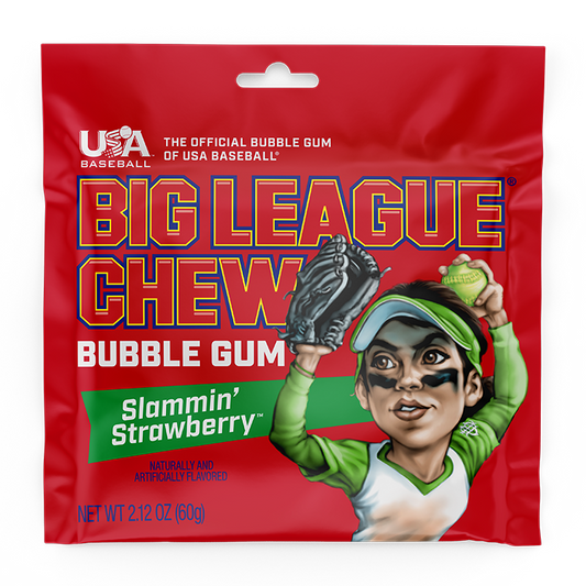 BIG LEAGUE CHEW Strawberry Chewing Gum - 60g (USA)