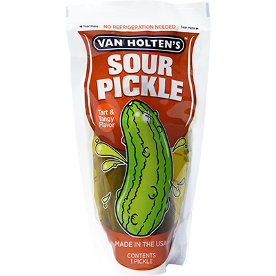 VAN HOLTEN Jumbo Sour Pickle In A Pouch - 196g (USA)