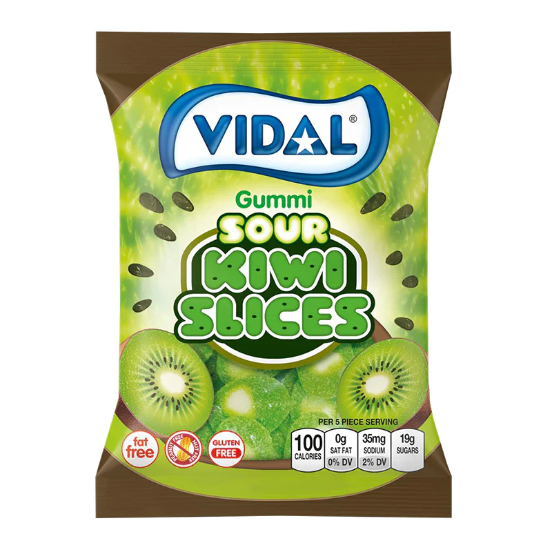 VIDAL Sour Kiwi Slices - 100g (SPAIN)